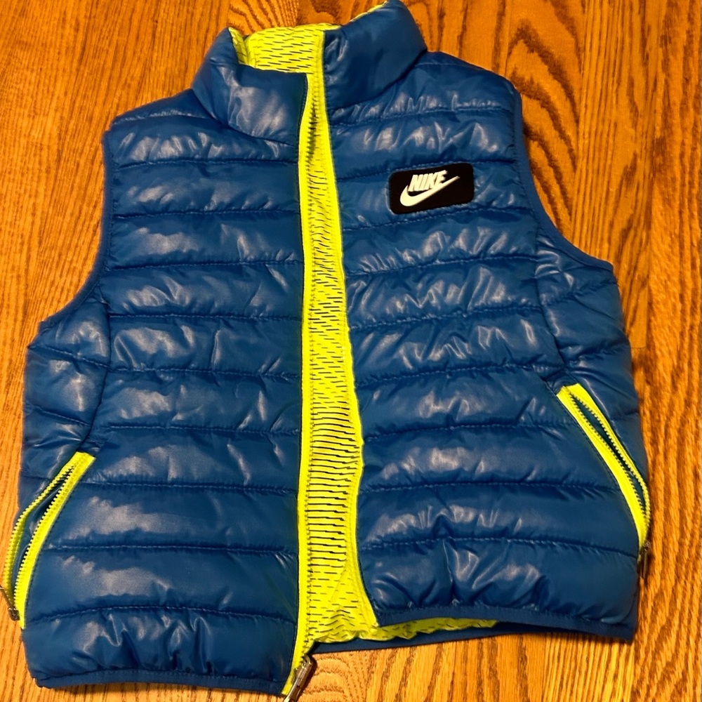 Nike Blue Puffer Vest with Neon Accents